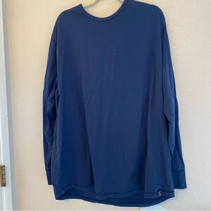 Lucky Brand mens Long Sleeve Crew neck Navy blue shirt 2XL